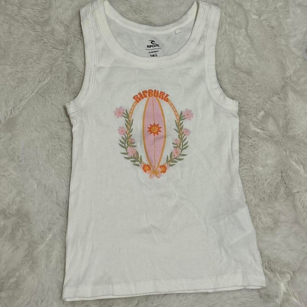 Rip curl white ribbed tank